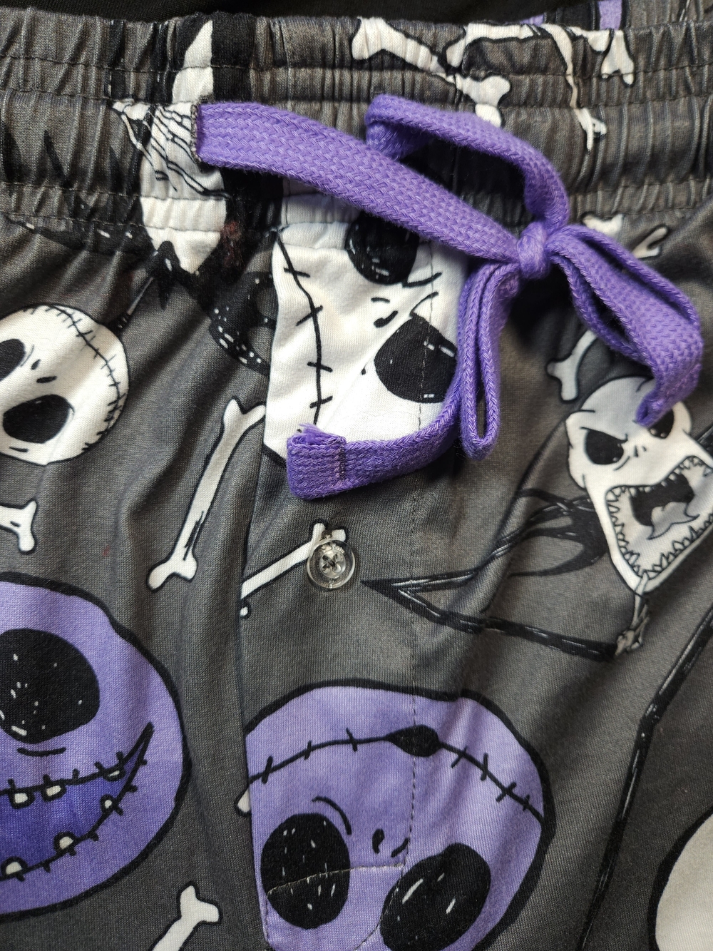 Disney Nightmare Before Christmas Unisex Gray & Purple Print Lounge Pants - Picture 3 of 7